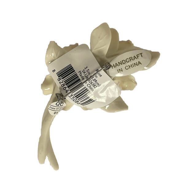 Lenox Rose Pin Broche 3-1/2" Fine Porcelain NEW In Original Box Floral - Picture 2 of 3